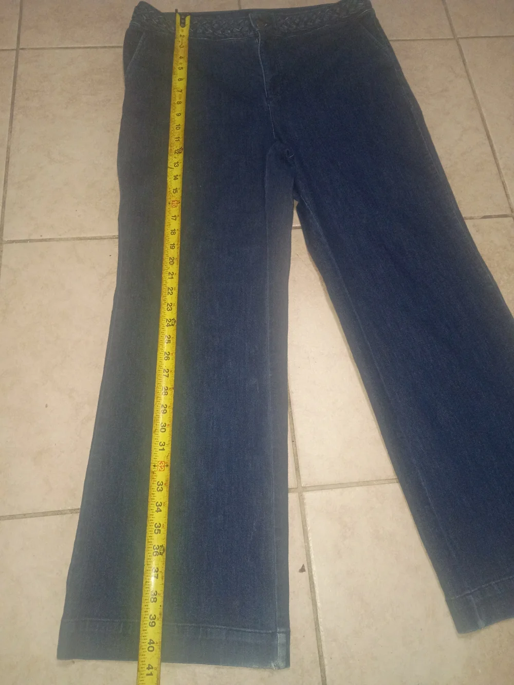 Charter Club Braided-Waist Wide-Leg Jeans in Deep Blue